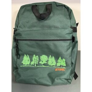 Stihl Green Backpack Forest Tree Logo Daypack Travel Hiking School Bag